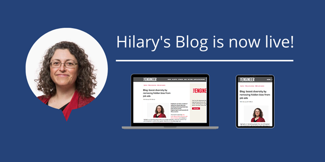 Hilary's February blog - boost diversity by removing hidden bias from job ads