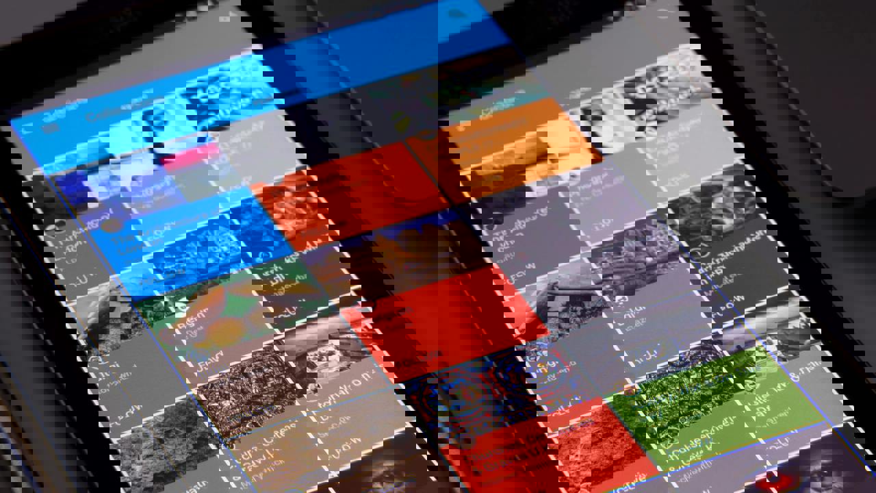 Close up of a screen on a tablet