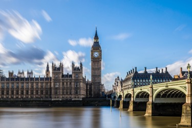 The Palace of Westminster and Westminster Bridge taken from the south bank of the river Thames
